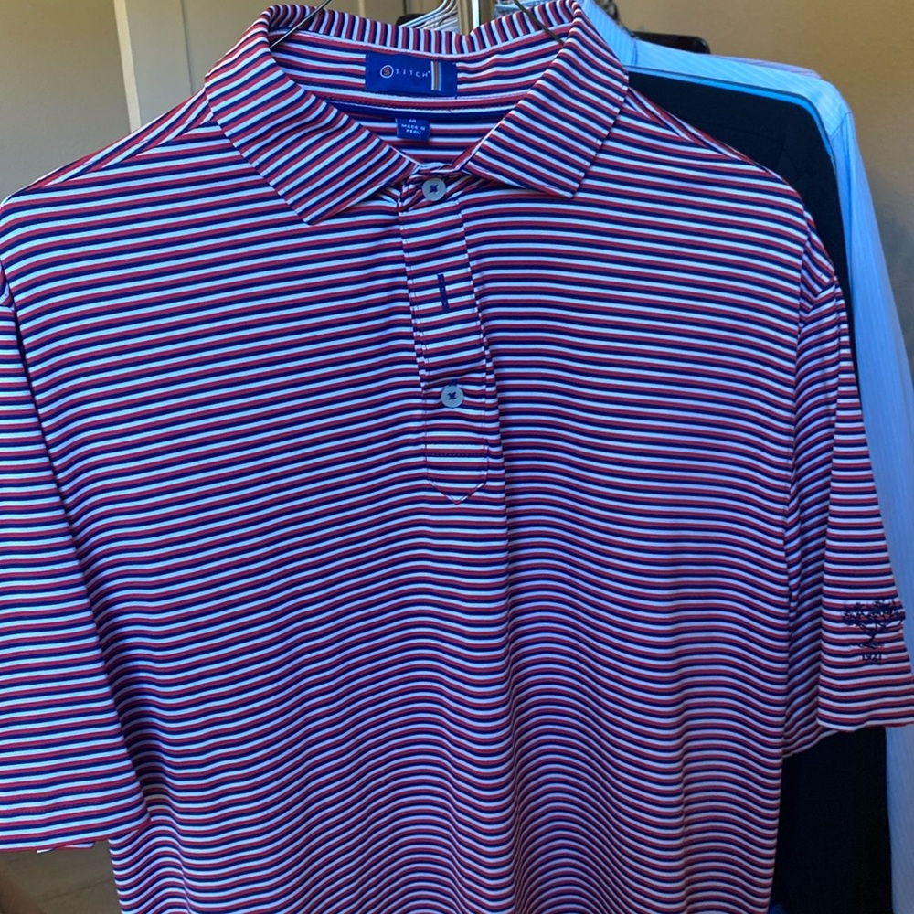 Stitch Men’s Striped Golf Polo